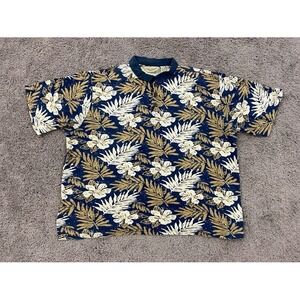 Cooke‎ Street Polo Shirt Mens Extra Large Floral Hawaiian